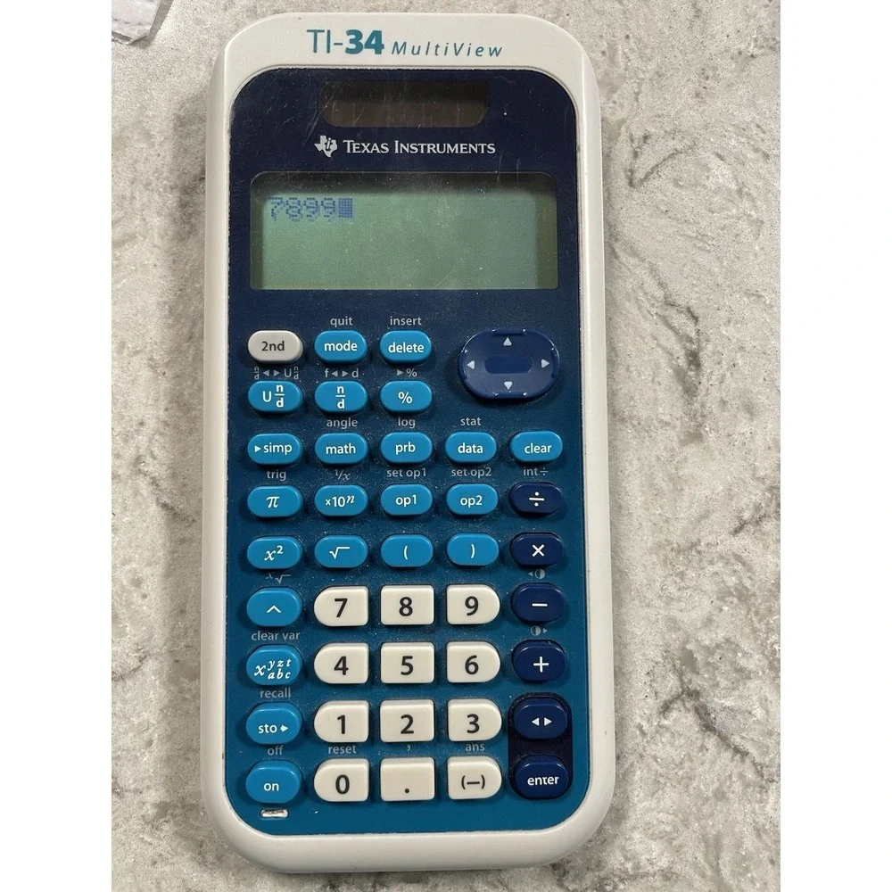 Texas Instruments TI-34 MultiView Scientific Calculator Blue Battery‎ Included